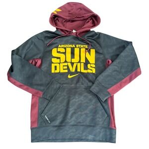 Nike ASU Sun Devils Therma-Fit Hoodie‎ Arizona State Pullover Black XS College